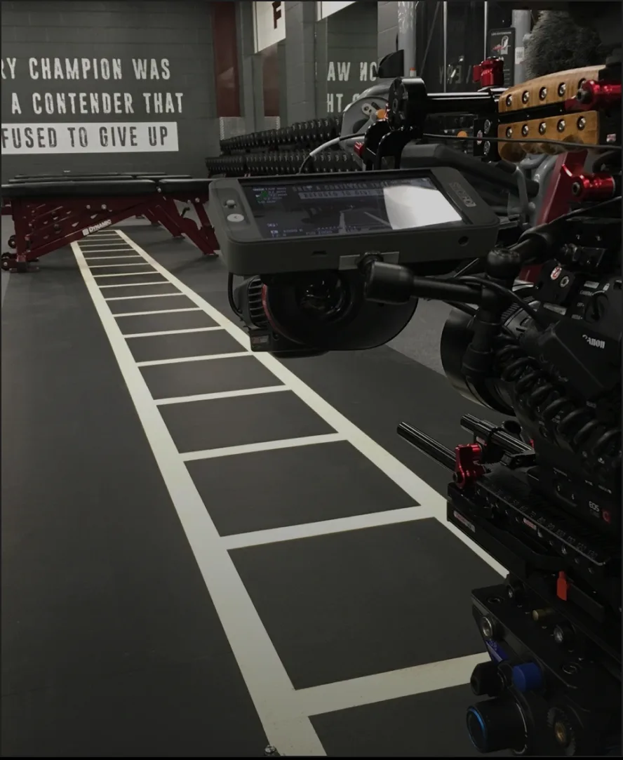 Gym set with camera rig