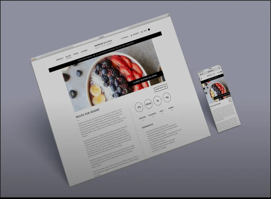Website on a laptop and phone