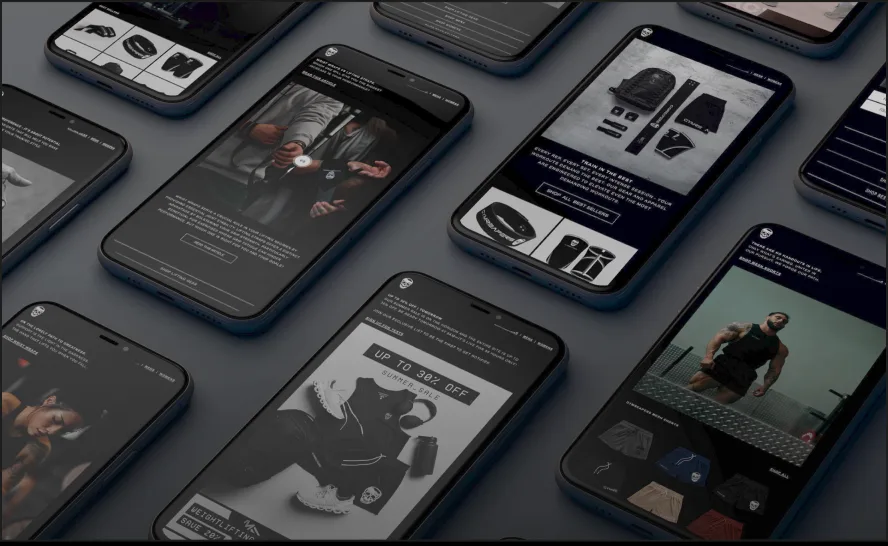 App screens laid out